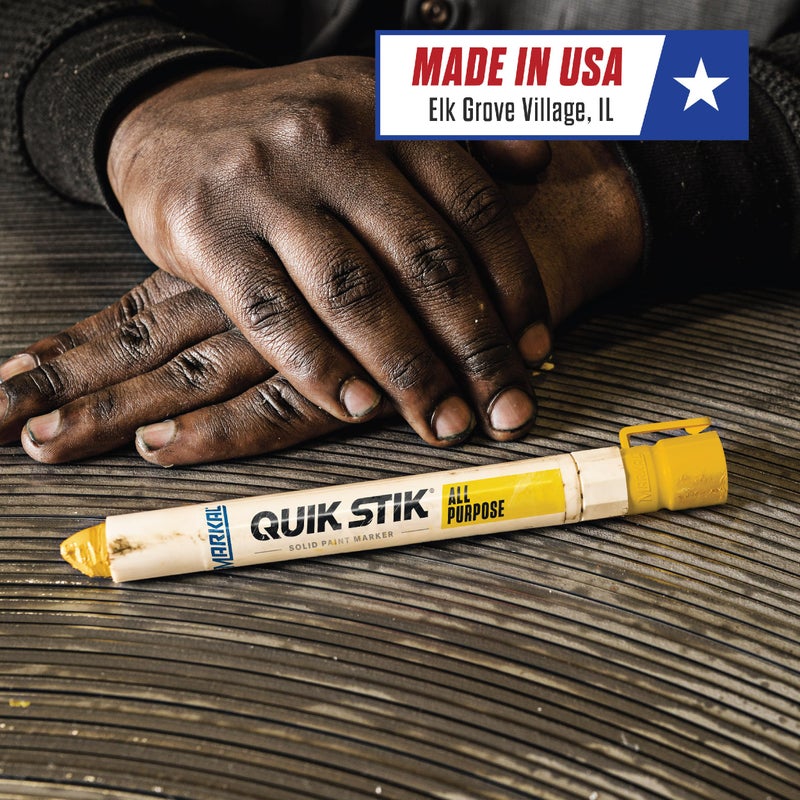 Markal 61053 Quik Stik Twist Long-Lasting Solid Paint Marker, Yellow (Pack of 12) - Image 5
